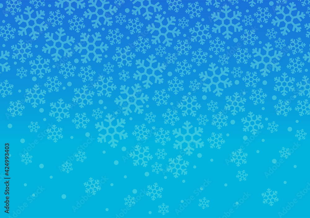 Blue background with snowflakes, Vector Illustration winter for Christmas and new year's eve holidays