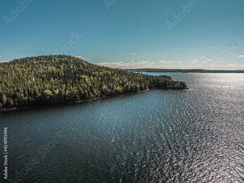 Aerial view of Päijätsalo island in lake Päijänne, Finland. Sunny summer weather with clear sky. photo