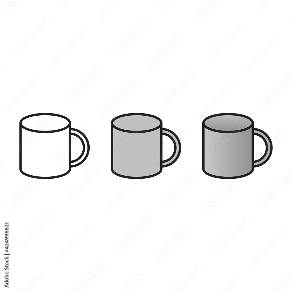 Coffee cup in flat style. A set of cups Coffee cup in flat style. A set of cups