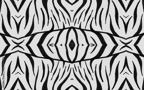 Seamless Zebra Lines. Abstract African Design. Watercolor Jungle Print. White Camouflage Wallpaper. Gray Zebra Pattern. Fashion African Texture. Black Wildlife Ornament. Seamless Zebra Stripes.