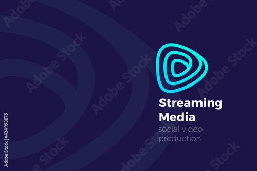 Infinite Play Music Audio Video Logo Digital Media application design vector template.