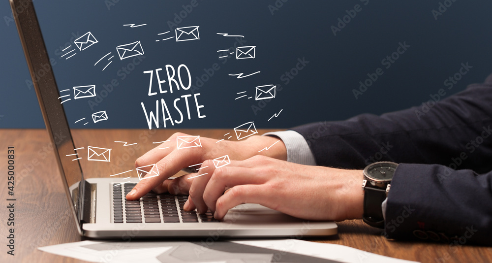 Businessman working on laptop, e-commerce concept Businessman working on laptop, e-commerce concept