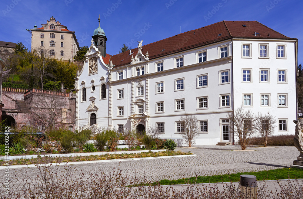 View of the Convent school of the Holy grave in Baden Baden. Baden Wuerttemberg, Germany, Europe