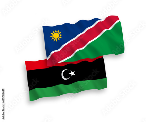 Free Download Flags of Republic of Namibia and Libya on a white background - GFXLoad