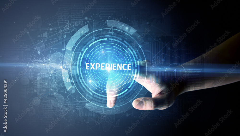 Fototapeta premium Hand touching business concept button