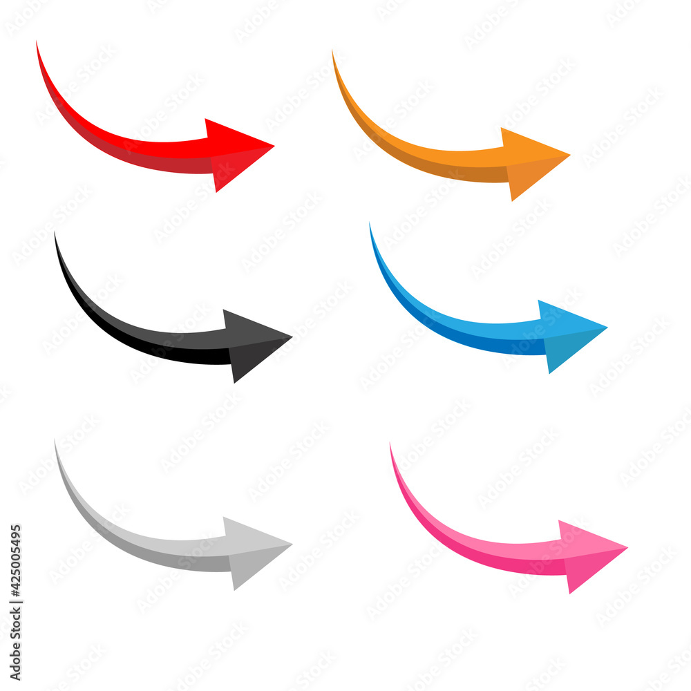 set of glossy arrows on white background. flat style. arrow sign. abstract bright arrows symbol. set of glossy arrows on white background. flat style. arrow sign. abstract bright arrows symbol.