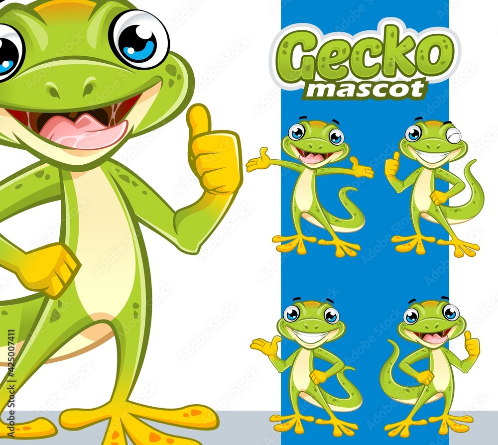 Obraz premium Gecko Mascot Design vector