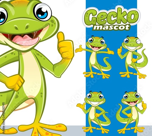 Gecko Mascot Design vector