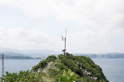 across the mountain can see the main island named Taiwan photo