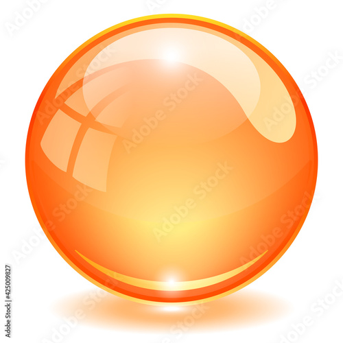 Orange glass ball vector illustration