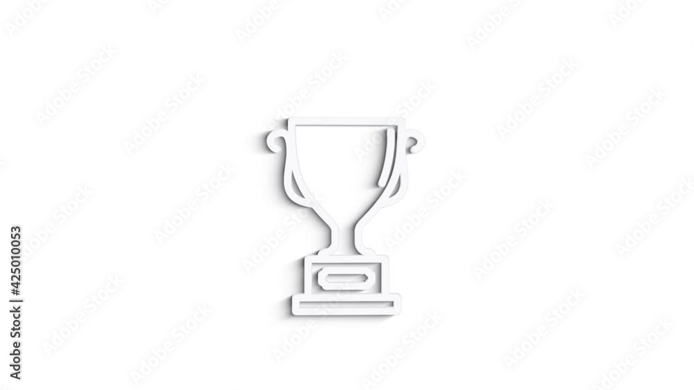 Grey cup line icon on white background. Front view. 4K Video motion graphic animation Grey cup line icon on white background. Front view. 4K Video motion graphic animation