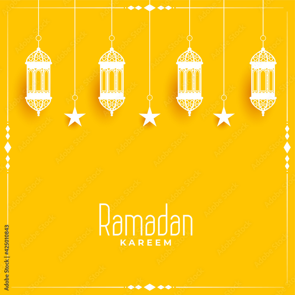 ramadan kareem yellow card design background ramadan kareem yellow card design background