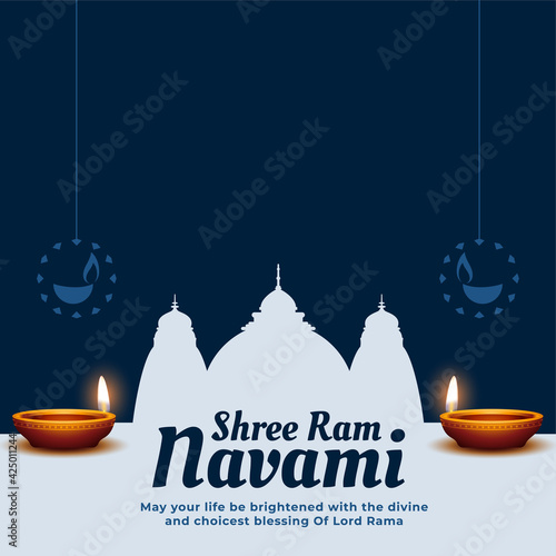 shree ram navami festival celebration card design