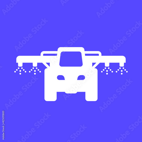crop sprayer tractor icon, agricultural machinery