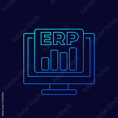 erp software vector line icon