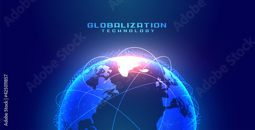 globalization concept with earth and connection lines