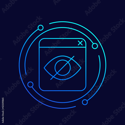 hidden content line icon for web