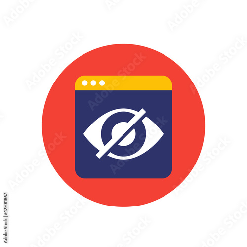 Hide, hidden content icon for web and apps