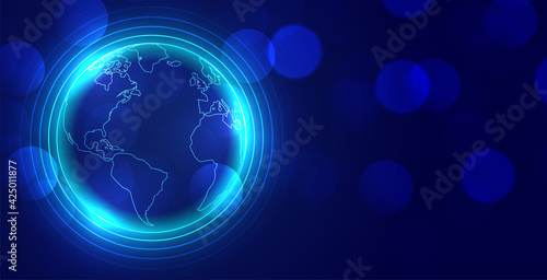 digital global earth glowing background