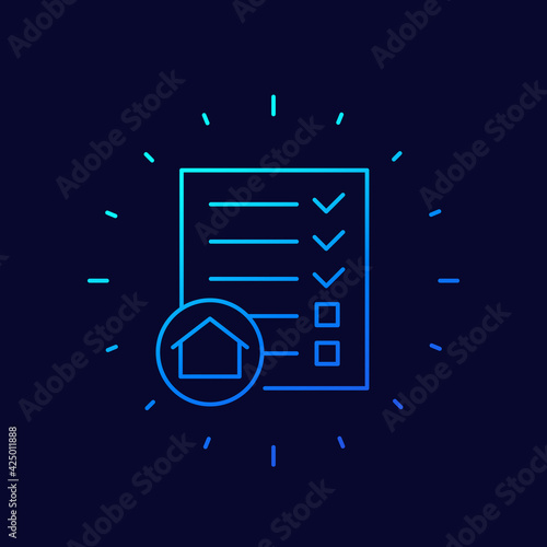 house project line icon on dark