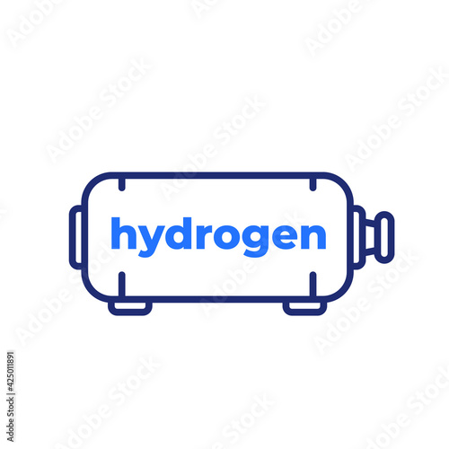hydrogen storage, gas tank line icon