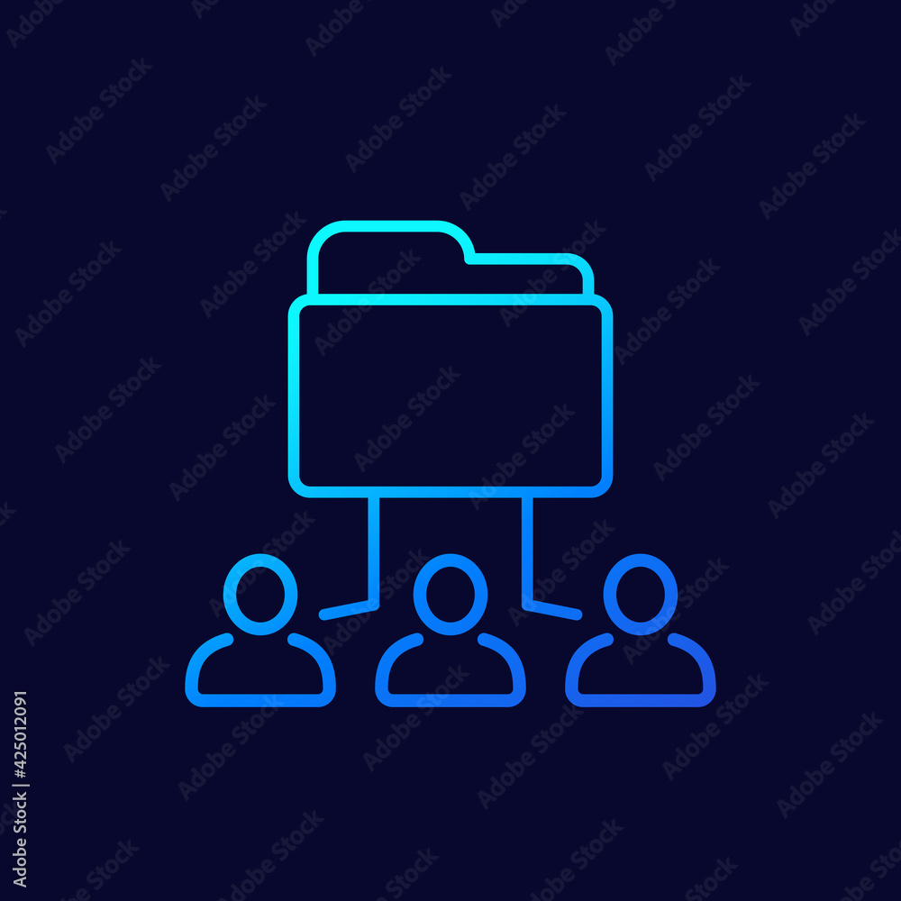 project folder and users linear icon project folder and users linear icon