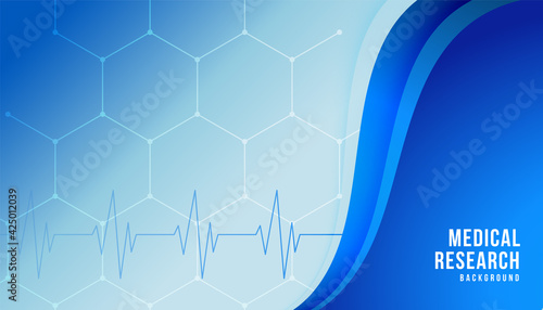 medical research and healthcare blue background