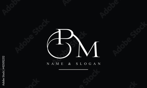 PM, MP, P, M abstract letters logo monogram