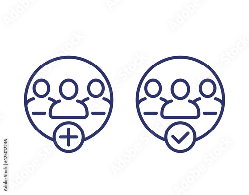 add to group line icons on white