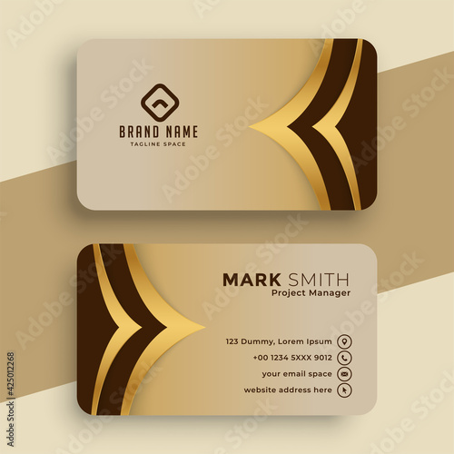 royal golden business card template design