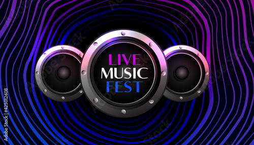 music fest background with speakers