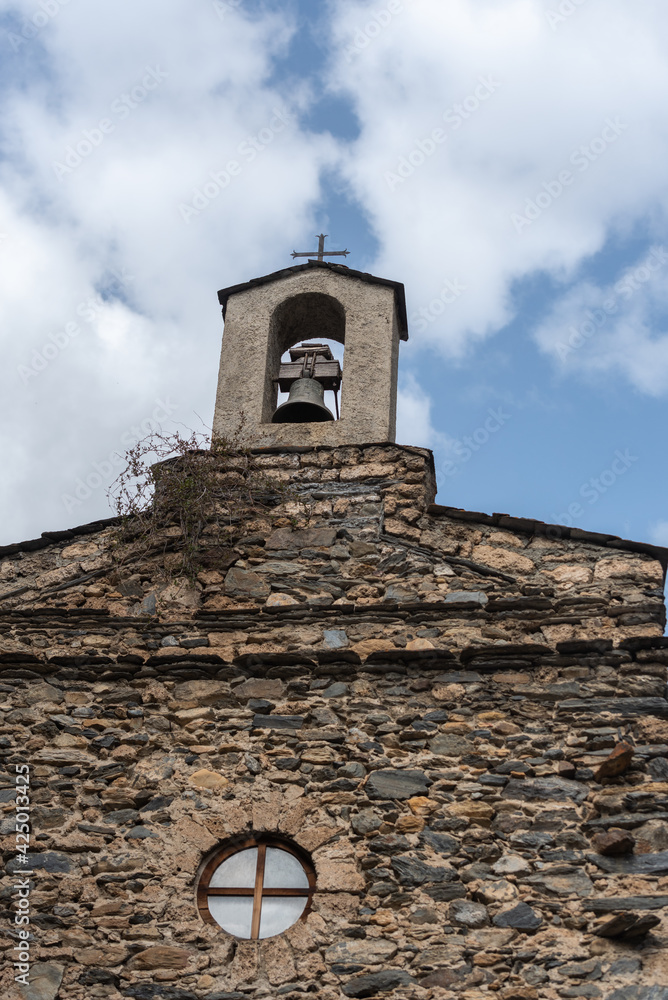 Chapel of the Rossell house in spring in Ordino, Andorra in the Pyrenees in 2021