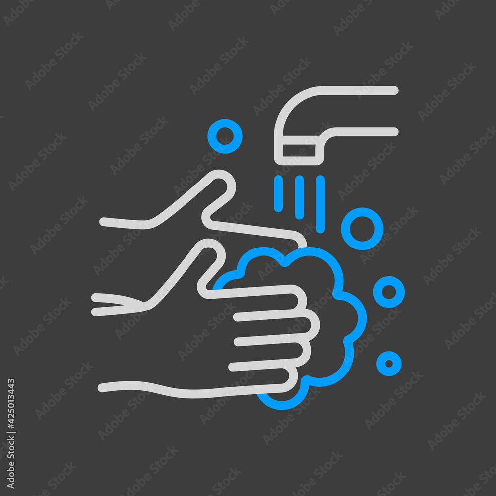 Washing hands with soap to prevent virus icon Washing hands with soap to prevent virus icon