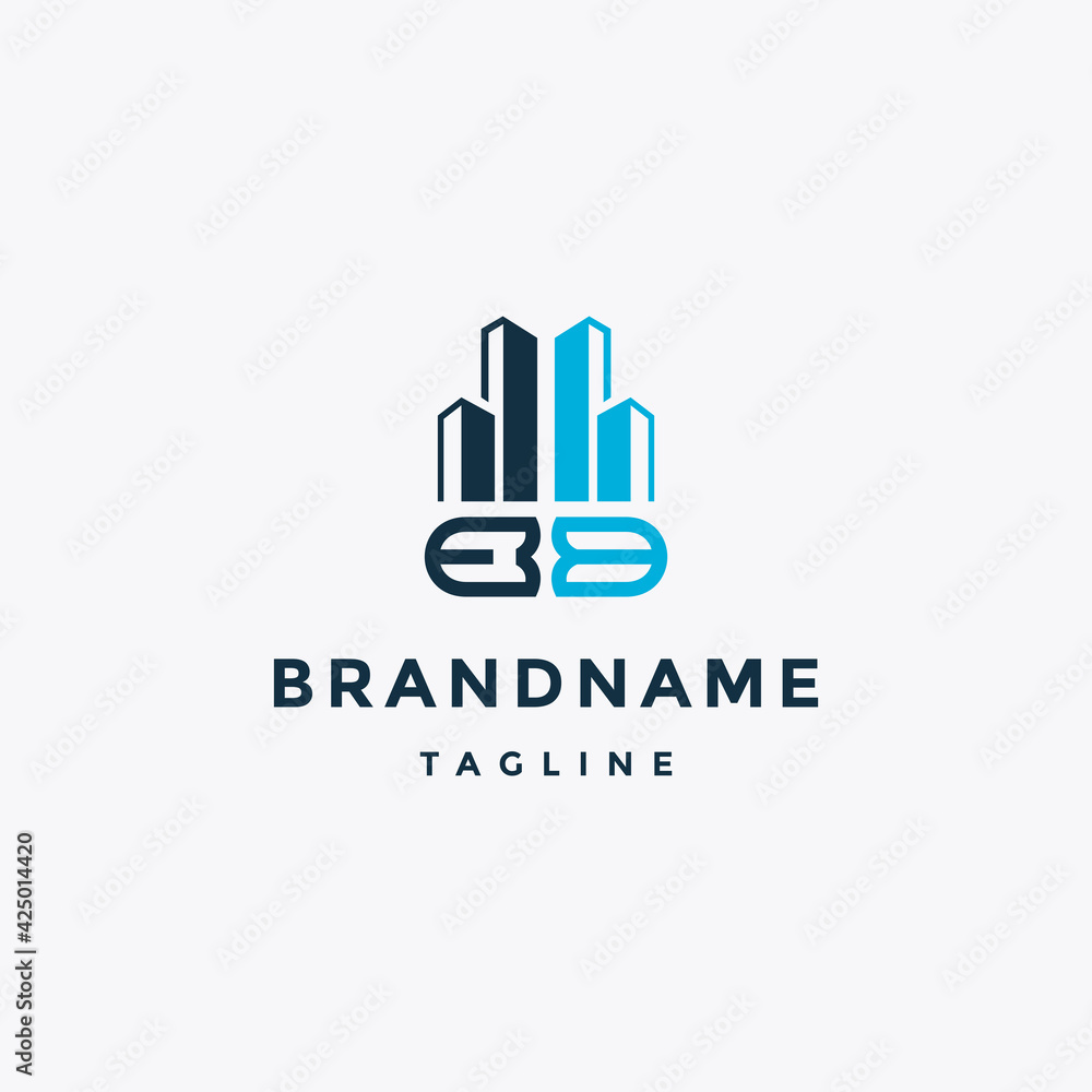 letter eb buildings logo vector design template