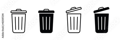 Trash bin icon. trash can open icon, Vector illustration