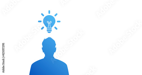 icona, lampadina, sagoma persona, idee, idea, creatività