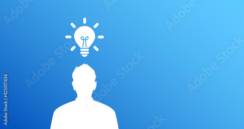 icona, lampadina, sagoma persona, idee, idea, creatività