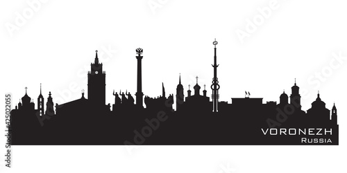 Voronezh Russia city skyline vector silhouette