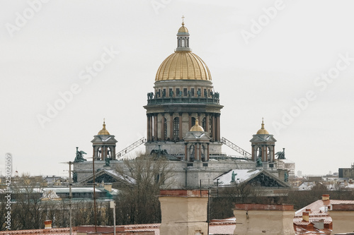 view from the St. Petersburg roof on a cloudy day © madnessbrains
