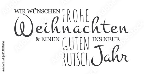 Frohe Weihnachten Schriftzug Text Wolke, guten Rutsch, Kartentext Weihnachtskarte