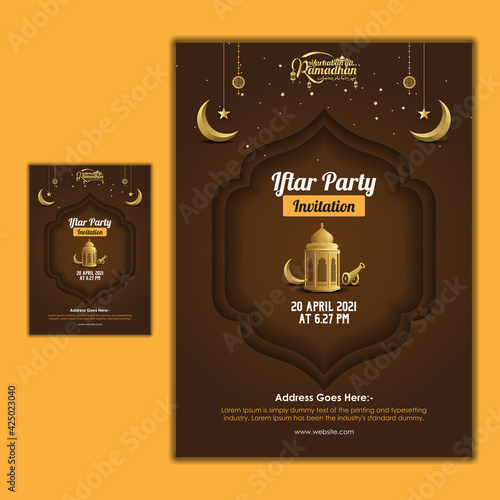  Iftar Party Invitation Card Design Ramadan Kareem Poster Flyer