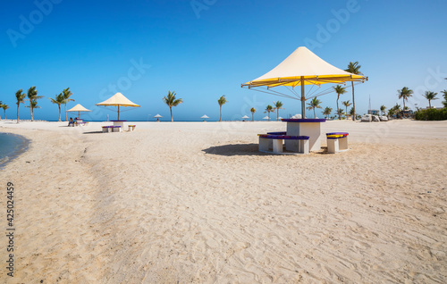 Fototapeta Naklejka Na Ścianę i Meble -  Panorama of Al Mamzar beaches in Dubai