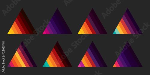 Original vector vintage set. Retro sunset collection.