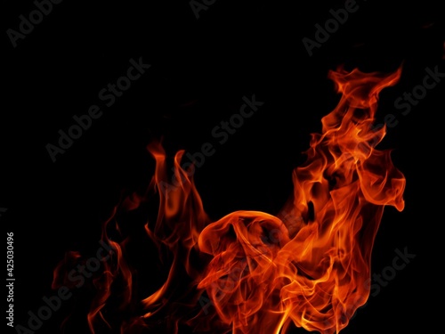 Abstract blaze fire flame texture for banner background.Strange shape lights. © sainan