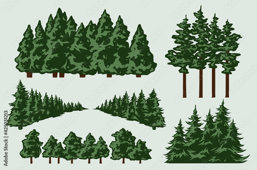 Green trees composition