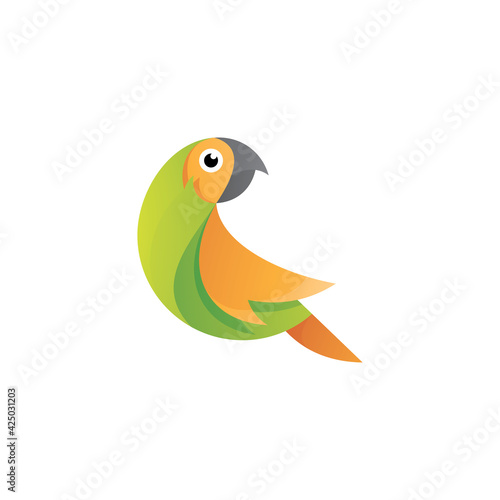 Abstract Colorful Parrot Bird Logo