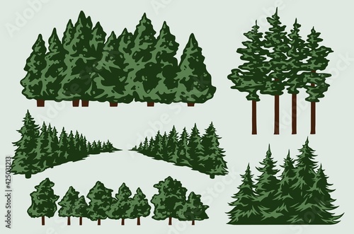 Green trees composition