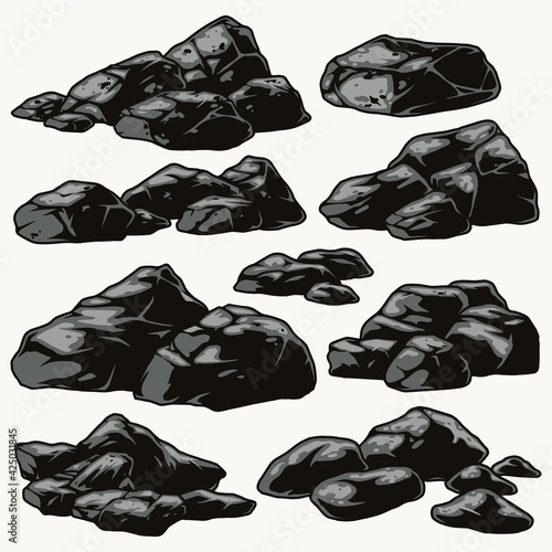 Gray stones and rocks composition