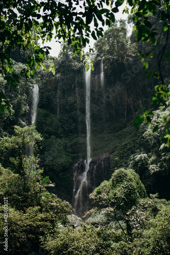 The big waterfall on the Bali island.