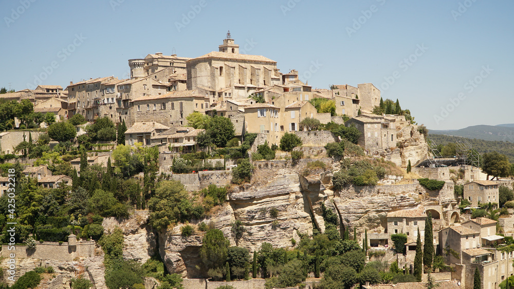 Vaucluse village on a hill top on Corsica Island in France.